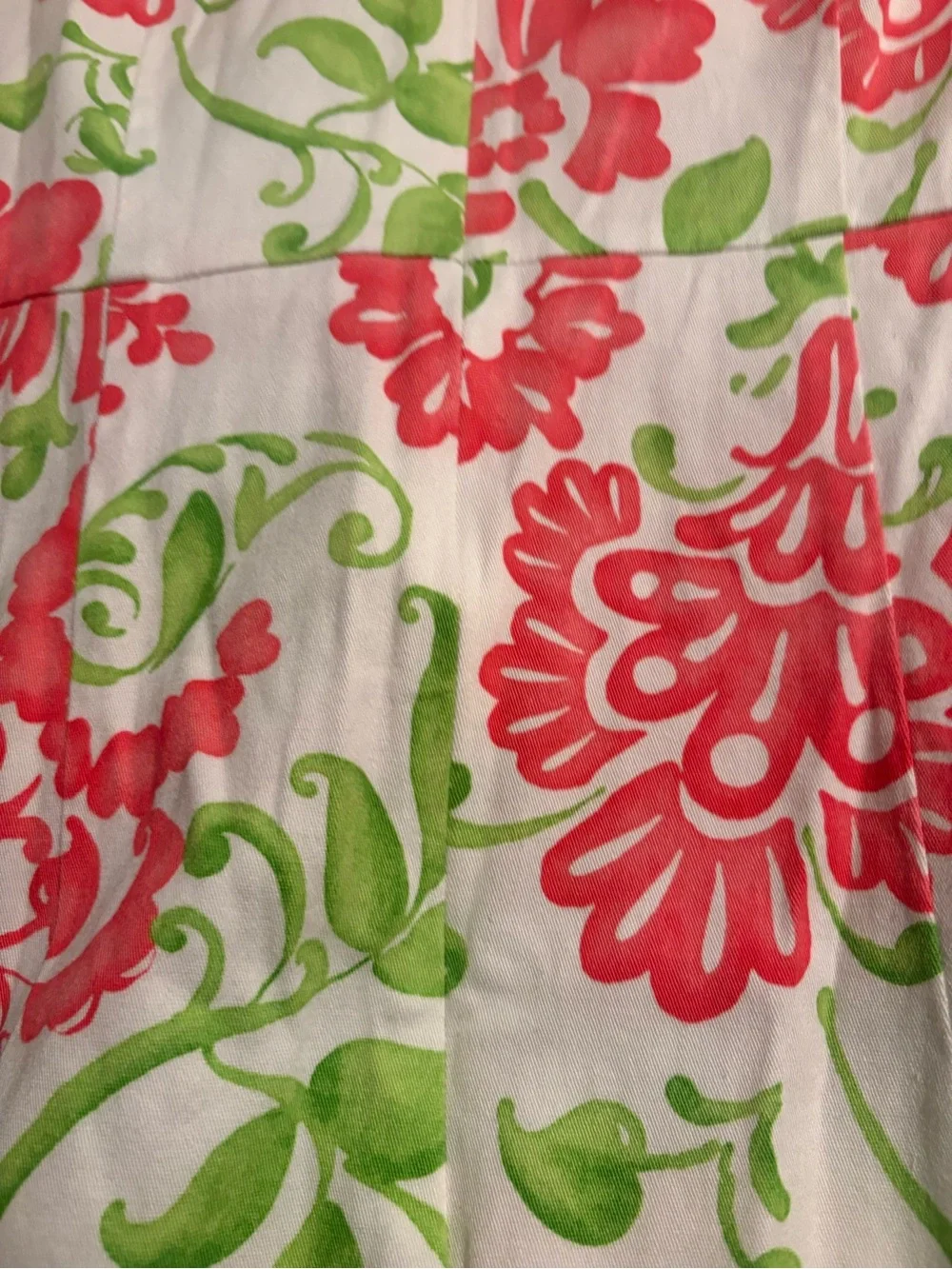 Kim Rogers White Dress with pink Floral Print and Pink Bow